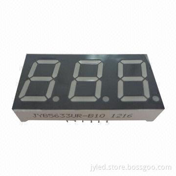 0.56-inch three-digit 7-segment LED display, blue color